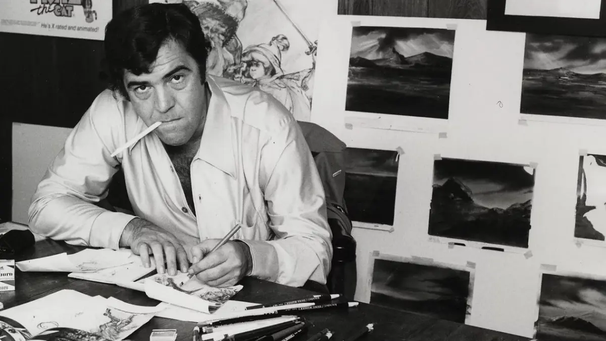 Ralph Bakshi en su escritorio