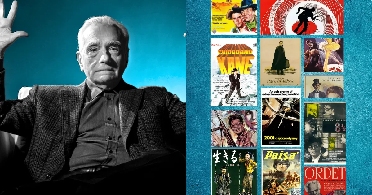 El director Martin Scorsese y el listado visual de sus 15 películas imprescindibles según Sight and Sound.