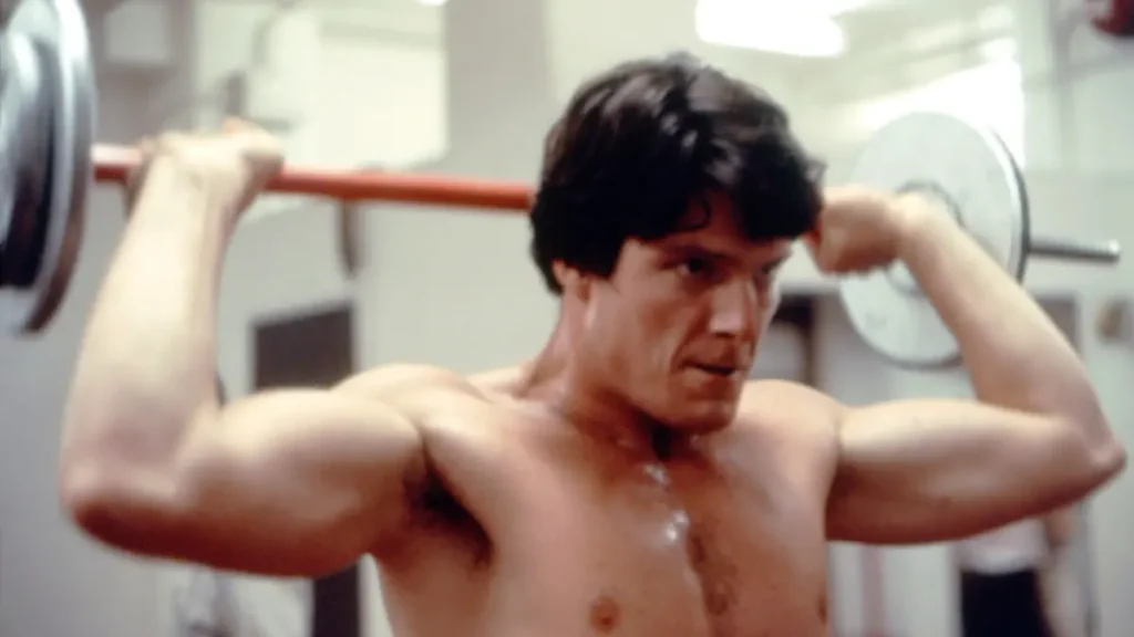 Christopher Reeve entrenando para Superman