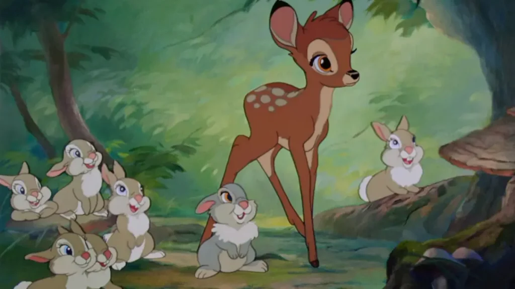Escena conejos en Bambi (1942)