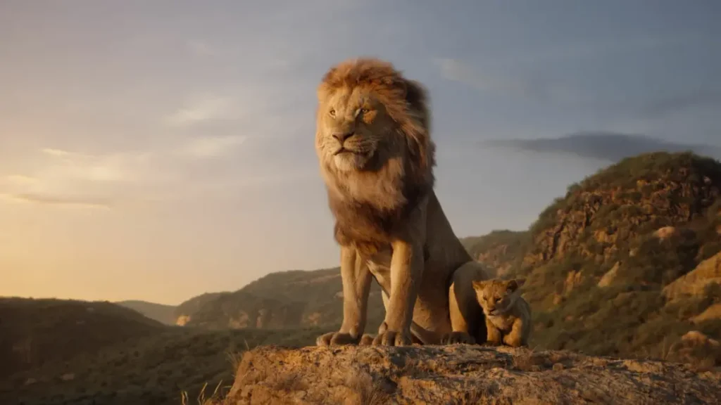 Mufasa y Simba en la versión de 2019 
