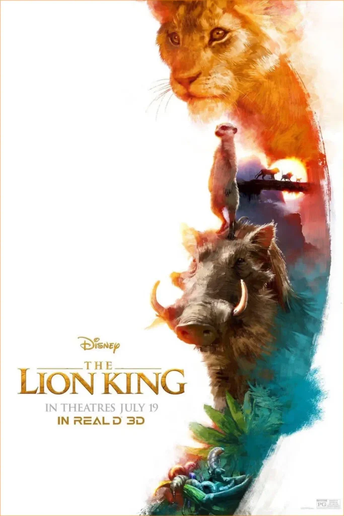 Póster de la versión 3D de El Rey León (2019)
